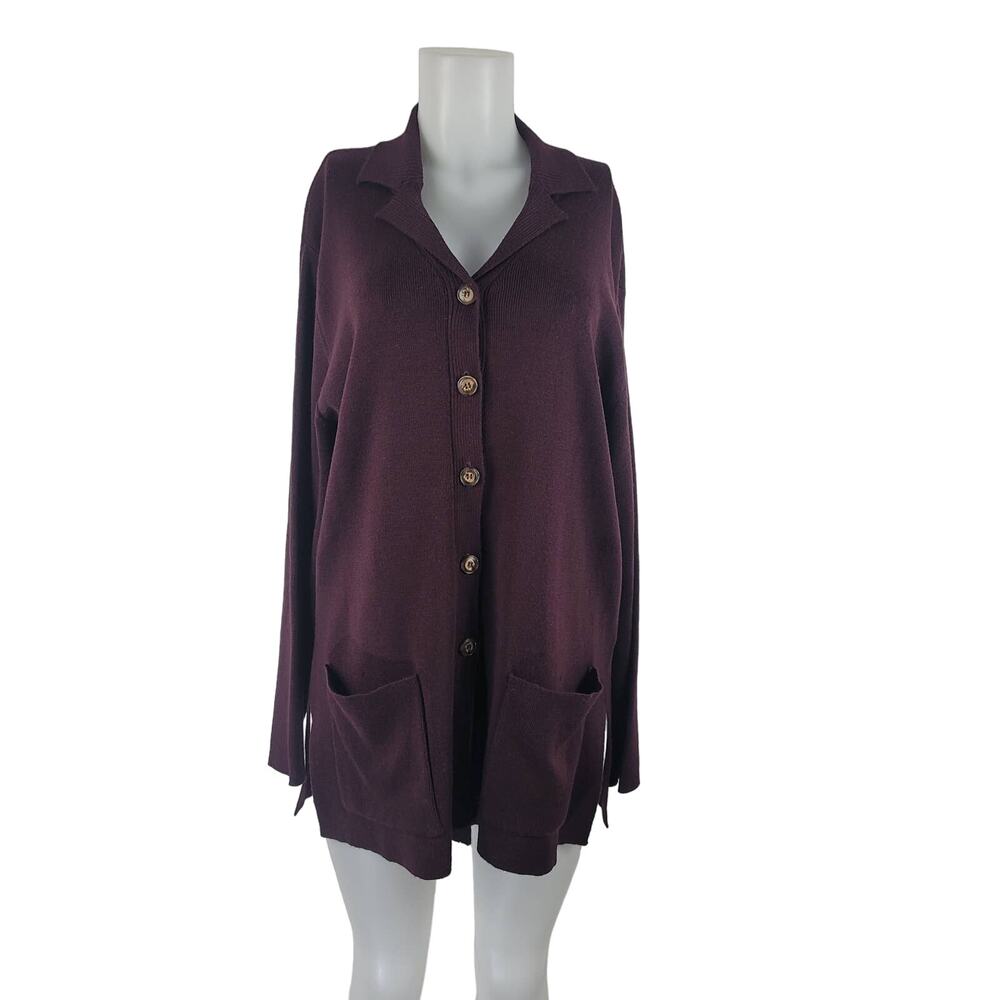 Saint Tropez Wear Women's Button Down Acrylic/Wool Blend Sweater L